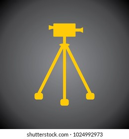 Yellow Video Camera icon on black background.