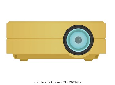 Gelber Videoprojektor. Vektorgrafik