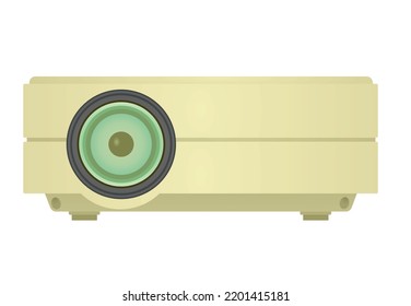 Yellow video projector. vector illustration
