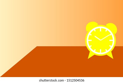 yellow vintage alarm clock on brown table
