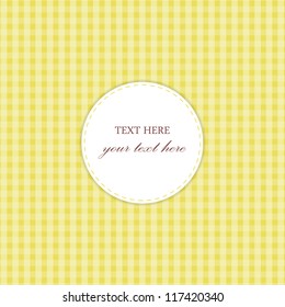 Yellow Vintage Card, Plaid Design