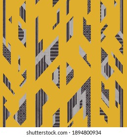 Gelbes, geometrisches Muster aus Vintage, nahtlos.