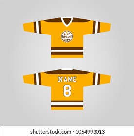 Yellow Vintage Hockey Jersey Design Template