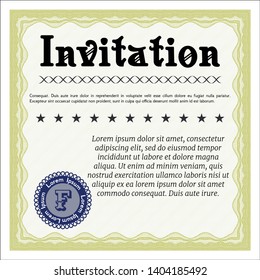 Yellow Vintage invitation. With complex background. Nice design. Customizable, Easy to edit and change colors. 