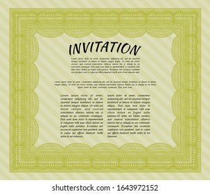 Invitación de cosecha amarilla. Fondo complejo. Diseño sofisticado. Personalizable, Fácil de editar y cambiar de color. 