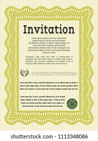  Yellow Vintage invitation. Printer friendly. Customizable, Easy to edit and change colors. Nice design. 