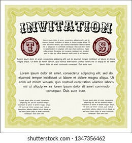 Yellow Vintage invitation. With quality background. Modern design. Customizable, Easy to edit and change colors. 