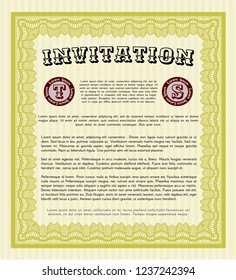 Yellow Vintage invitation template. Elegant design. Customizable, Easy to edit and change colors. Easy to print. 
