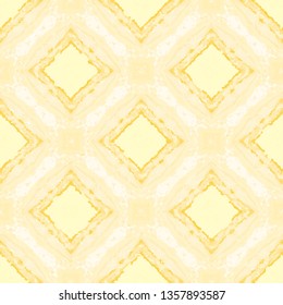 Yellow vintage pattern with rhombuses. Vector seamless pattern