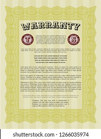 Yellow Vintage Warranty Certificate template. Artistry design. Customizable, Easy to edit and change colors. With complex linear background. Yellow Vintage Warranty Certificate template. Artistry design. Customizable, Easy to edit and change colors. With complex linear background.
