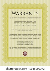 Yellow Vintage Warranty template. Customizable, Easy to edit and change colors. With complex background. Artistry design. 