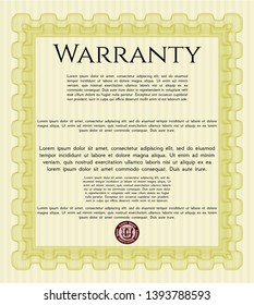 Yellow Vintage Warranty template. Customizable, Easy to edit and change colors. With quality background. Good design. 