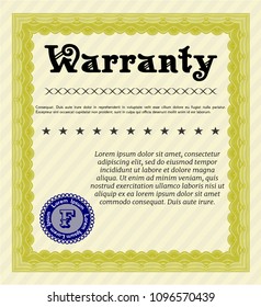  Yellow Vintage Warranty template. With great quality guilloche pattern. Money Pattern design. Customizable, Easy to edit and change colors. 