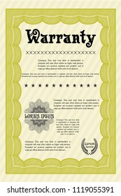 Yellow Vintage Warranty template. Lovely design. Customizable, Easy to edit and change colors. With quality background. 