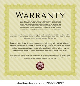 Yellow Vintage Warranty template. Printer friendly. Customizable, Easy to edit and change colors. Sophisticated design. 