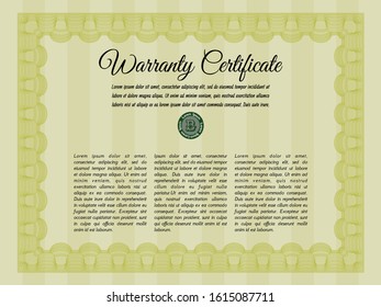Yellow Vintage Warranty template. Sophisticated design. Customizable, Easy to edit and change colors. With quality background. 