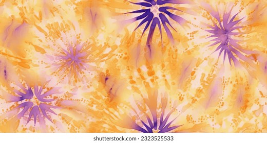 Gelbe und violette Stoffe Tie Dye Muster Tinte , bunter Krawatte Farbmuster abstrakter Hintergrund.
Tie Dye zwei Tone Wolken. Shibori, Bindefarbe, abstrakte Batik-Bürste nahtlos und Muster-Design wiederholen
