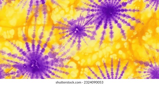 Yellow and Violet  Fabric Tie Dye Pattern Ink , colorful tie dye pattern abstract background.
Tie Dye two Tone Clouds . Shibori, tie dye, abstract batik brush seamless and repeat pattern design.