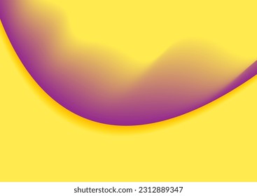 Fondo abstracto de ondas lisas violáceas amarillas. Diseño de vectores