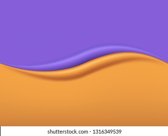 Yellow and Violet Smooth Wave Vector Background with White Copy Space. 