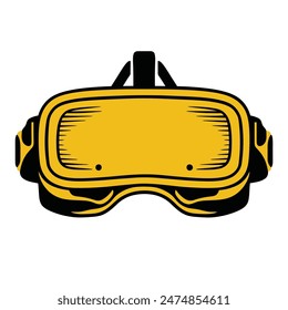 gelbe Virtual-Reality-Headset-Illustration