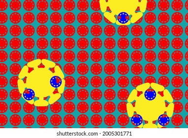 yellow virus disease on small corona pattern. vector design