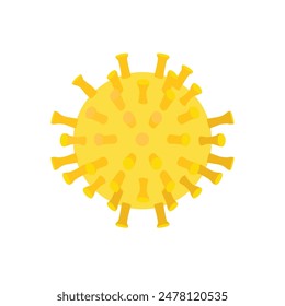 yellow virus flat vector icon, Microbiology And Virology Concept