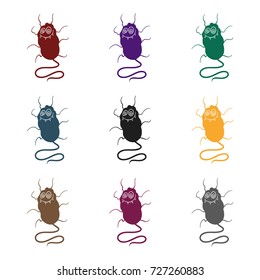 Yellow virus icon in black style isolated on white background. Viruses and bacteries symbol stock vector illustration.