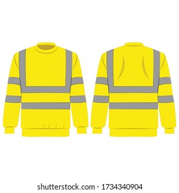 Yellow visibility sweatshirt isolated vector on the white background