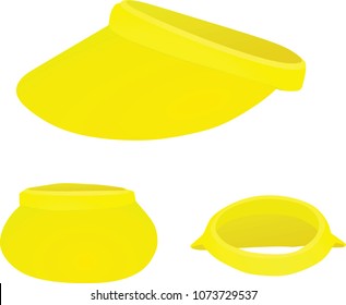 Yellow visor cap. vector illustration