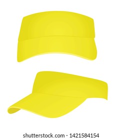 Yellow visor cap. vector illustration