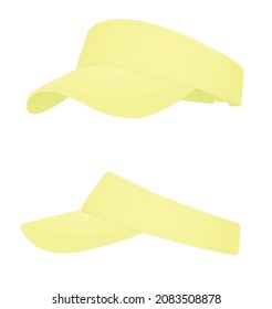 Yellow visor cap. vector illustration