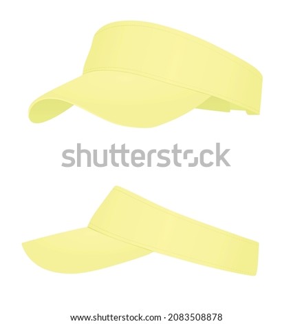 Yellow visor cap. vector illustration