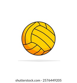 Yellow volleyball with a sleek shadow, perfect for logos, headers, promotional posters, or large advertisements."