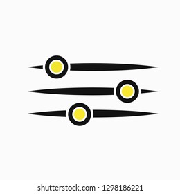 Yellow Volume sign of the panel. Vector graphics.