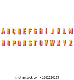 Yellow Volumetric Font. Vector graphics
