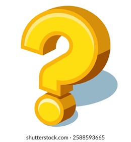 yellow volumetric question mark vector illustration