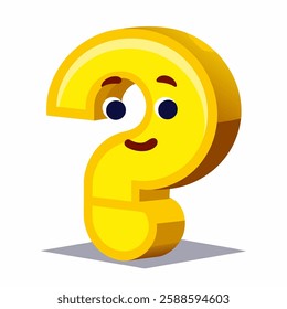 yellow volumetric question mark vector illustration