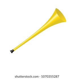 Yellow Vuvuzela isolated on a white background