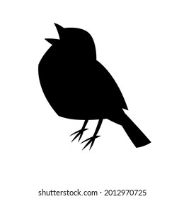 yellow wagtail bird ,vector illustration,black  silhouette, side view