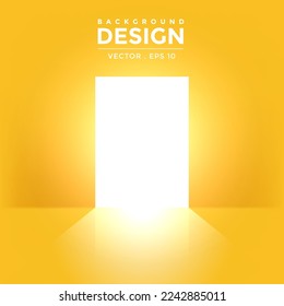 Yellow wall and opened of door bright effect background vector