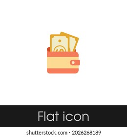 yellow wallet Flat icon Design Isolated White Background, Eps 10