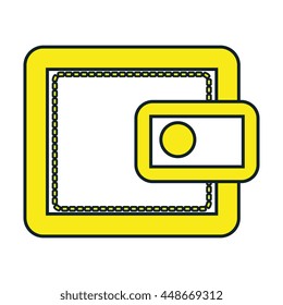 Yellow wallet over white background, Vector illustration