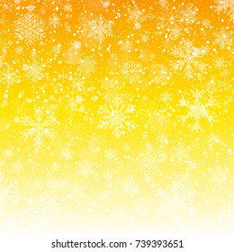 Yellow wallpaper snowflake - stock vector