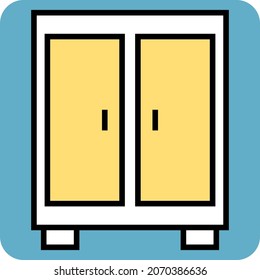 Yellow wardrobe, illustration, vector, on a white background.