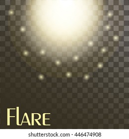 Yellow warm light effect, beams on transparent background. shiny sun vector, sunbeams, sunrays