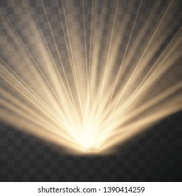 
Yellow warm light effect, sun rays, beams on transparent background. Suitable for product advertising, product design, and other. Vector Illustration eps10.