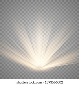 
Yellow warm light effect, sun rays, beams on transparent background. Suitable for product advertising, product design, and other. Vector Illustration eps10.