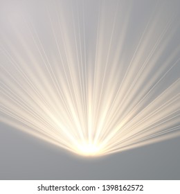 
Yellow warm light effect, sun rays, beams on transparent background. Suitable for product advertising, product design, and other. Vector Illustration eps10.