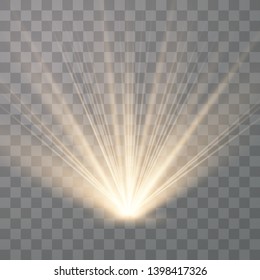 
Yellow warm light effect, sun rays, beams on transparent background. Suitable for product advertising, product design, and other. Vector Illustration eps10.